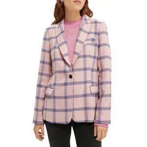 Scotch & Soda Houndstooth Checked Classic Tailored Blazer Womens Pink Size M